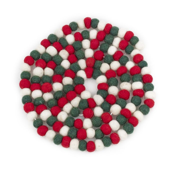 Holiday Red, White, Green Ball Garland