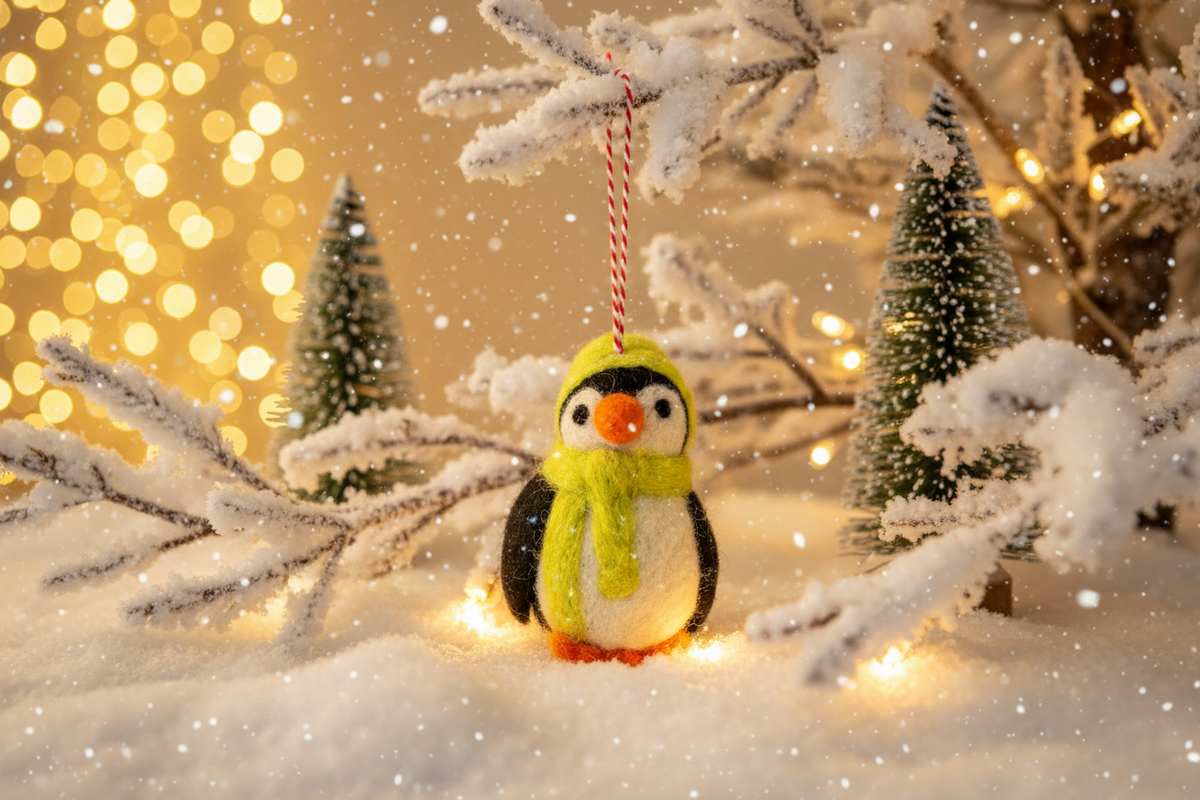 Mini Penguin Ornament (Red, Blue, Green, Pink, Light Green)