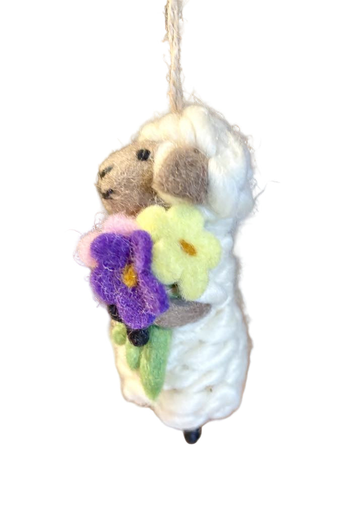 Sheep with Flowers