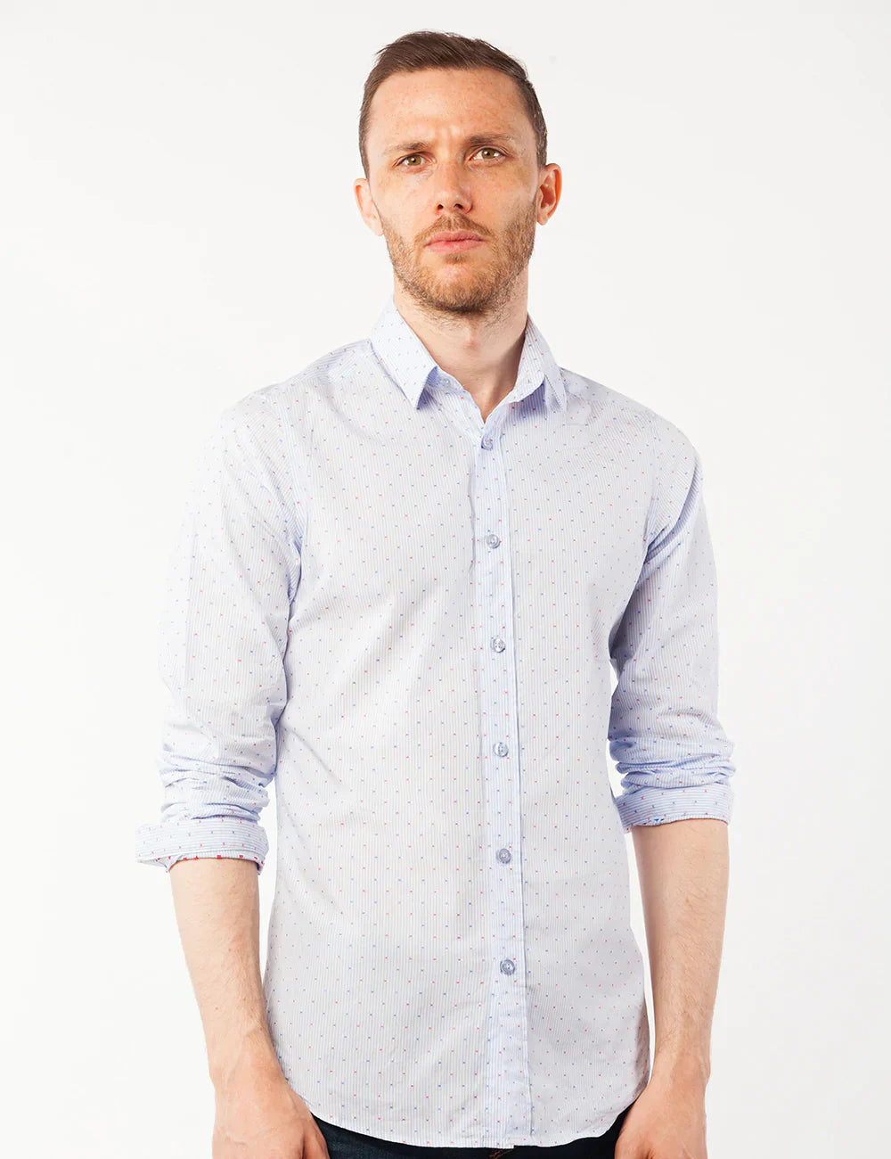 Progoti - White Dotted Dress Shirt