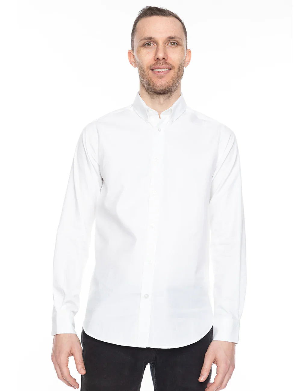 Progoti - White Herringbone Dress Shirt