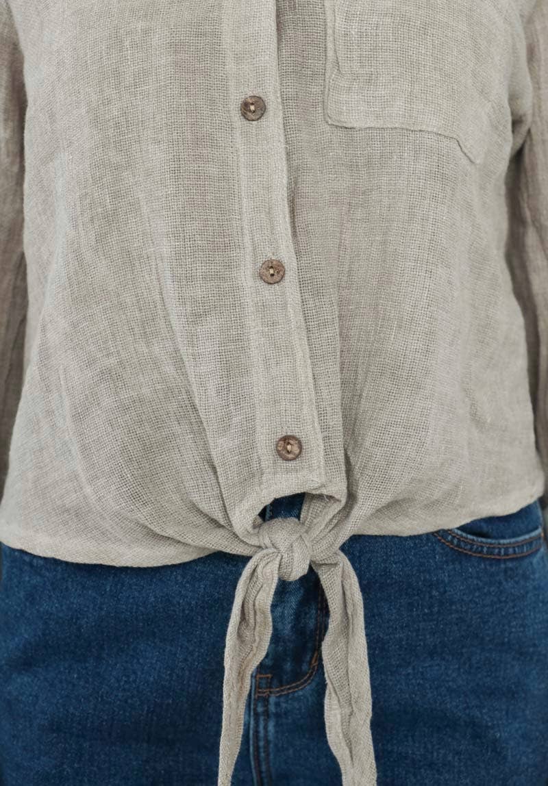 LINEN VEST 3025 MY VEST: PERSIMMON