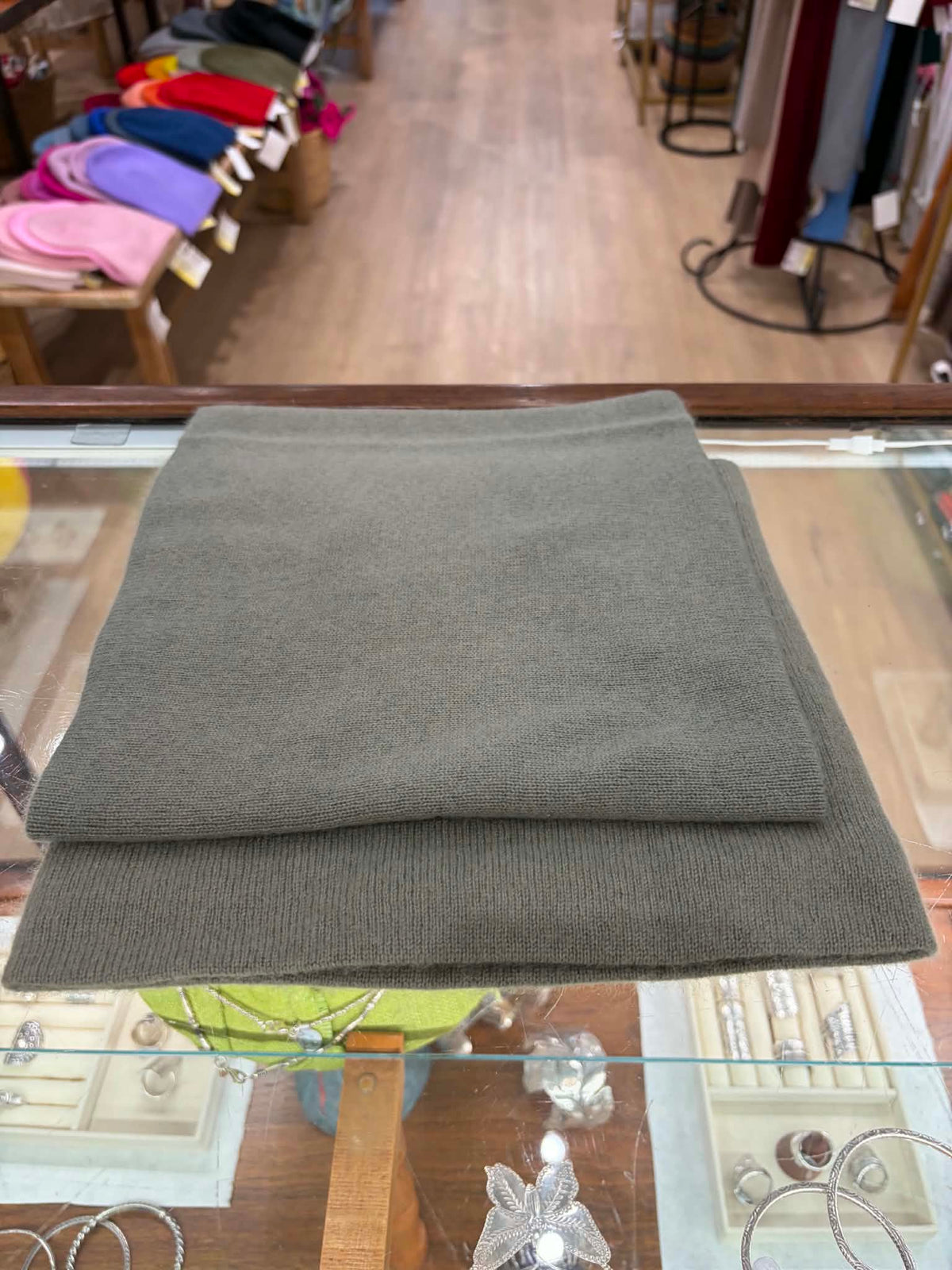 Dark Green Pure Cashmere Neck Warmer