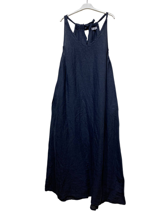 2683 LINEN DRESS: NAVY