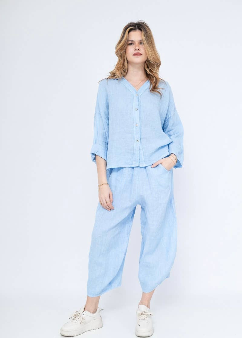 48902 PLAIN LINEN SHIRT: