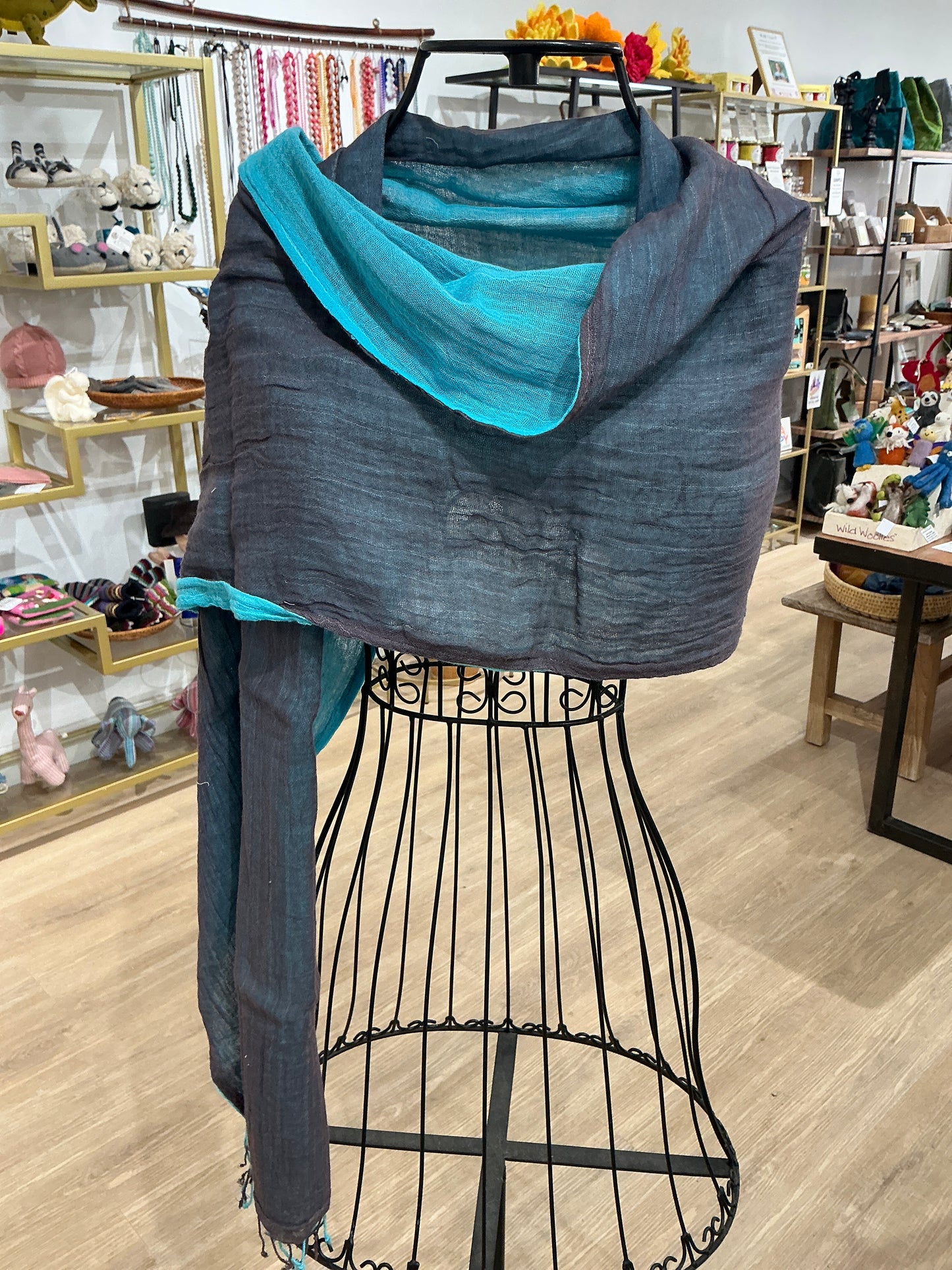 Cambodian Woven 2 colour Cotton Scarf, head scarf