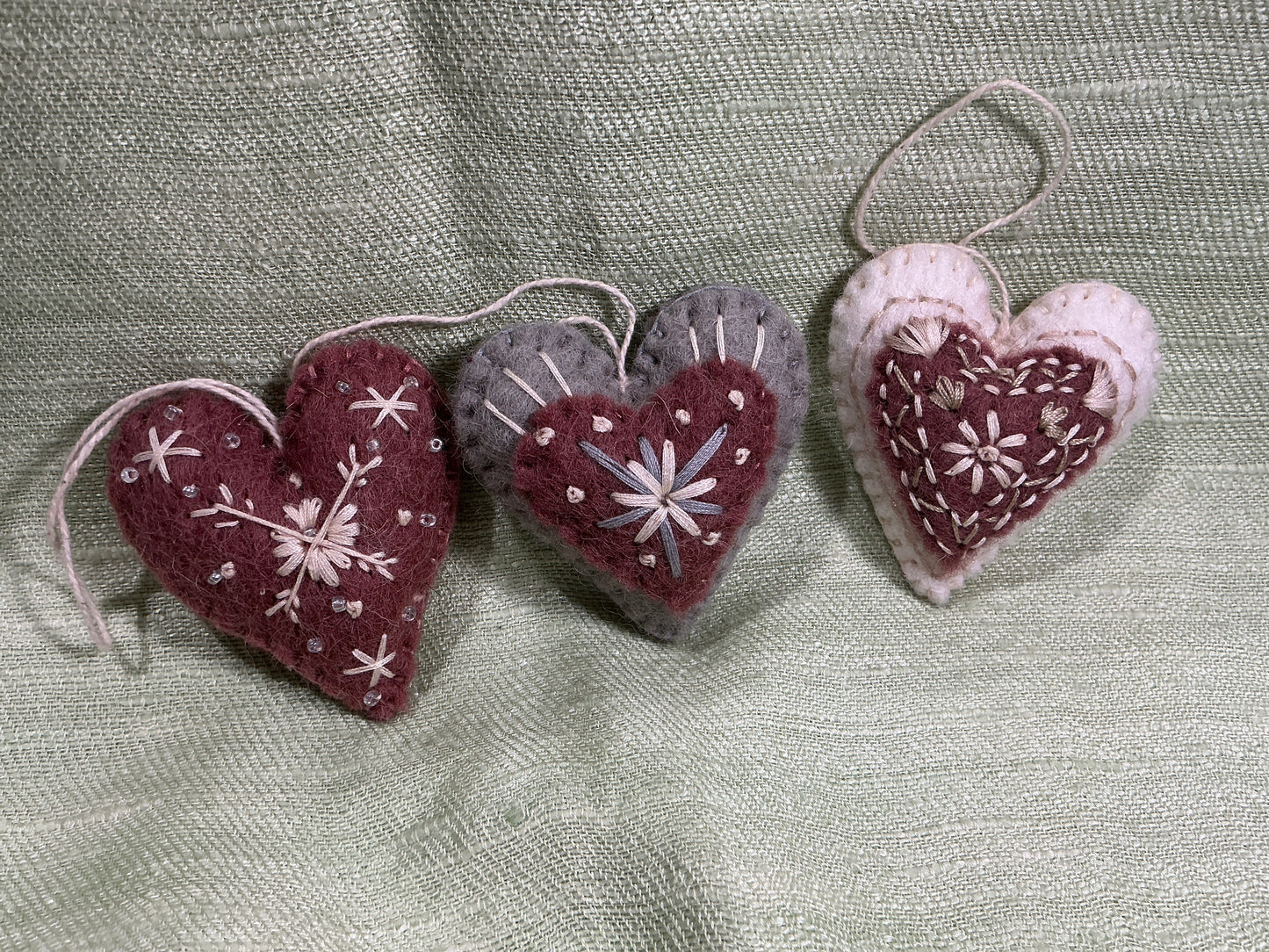 Heart wool ornament