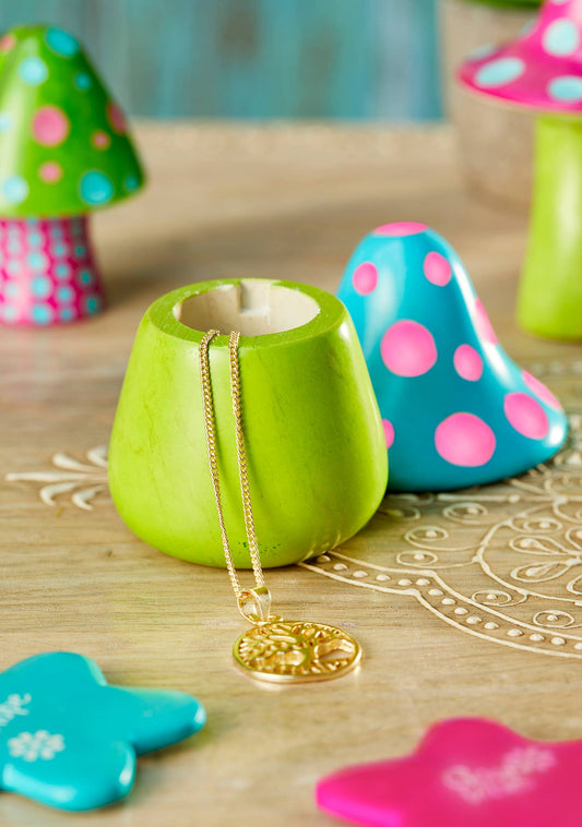 Funky Mushroom Trinket Pot - Neon