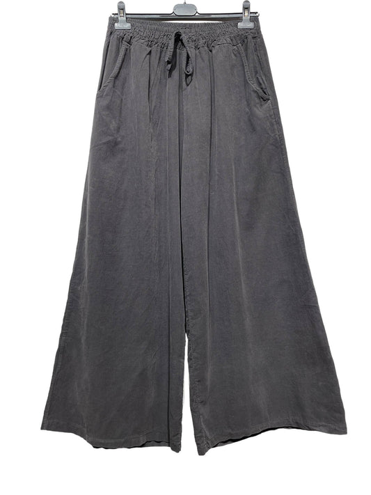 5299 PANT IN VELVET FALL WINTER CLOTHING : DARK GREY
