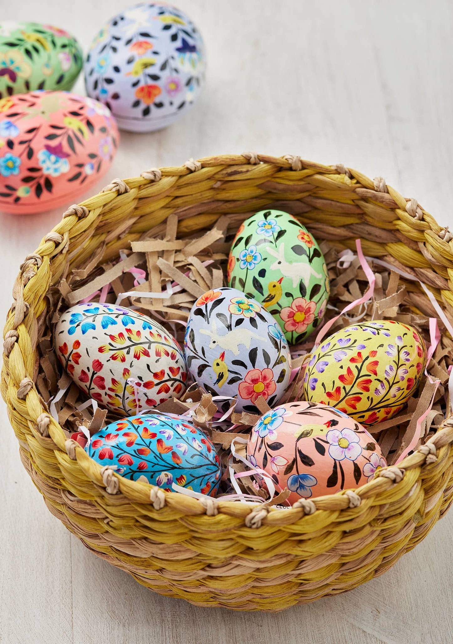 Kashmiri Flower Handpainted Easter Egg Decoration