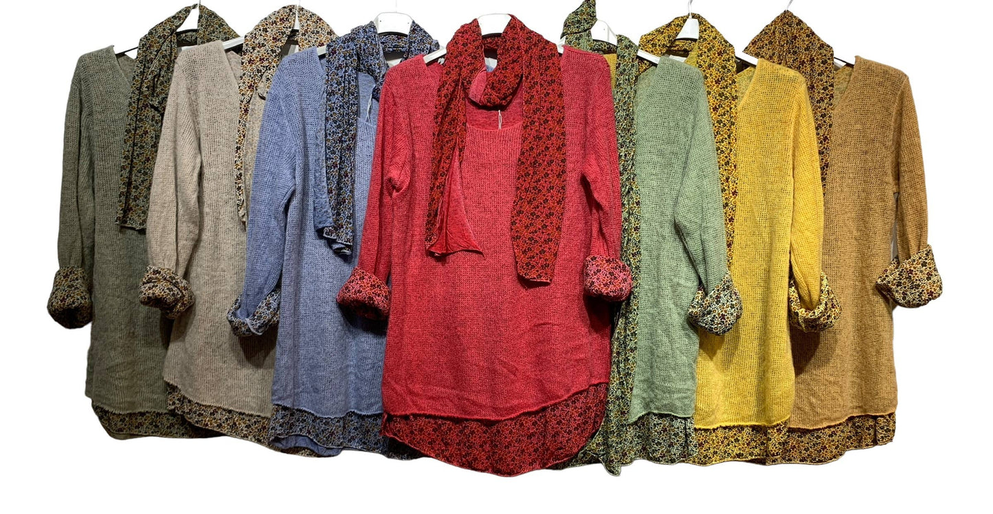 Tunic with scarf 1111 SPRING SUMMER CLOTHING: RUST