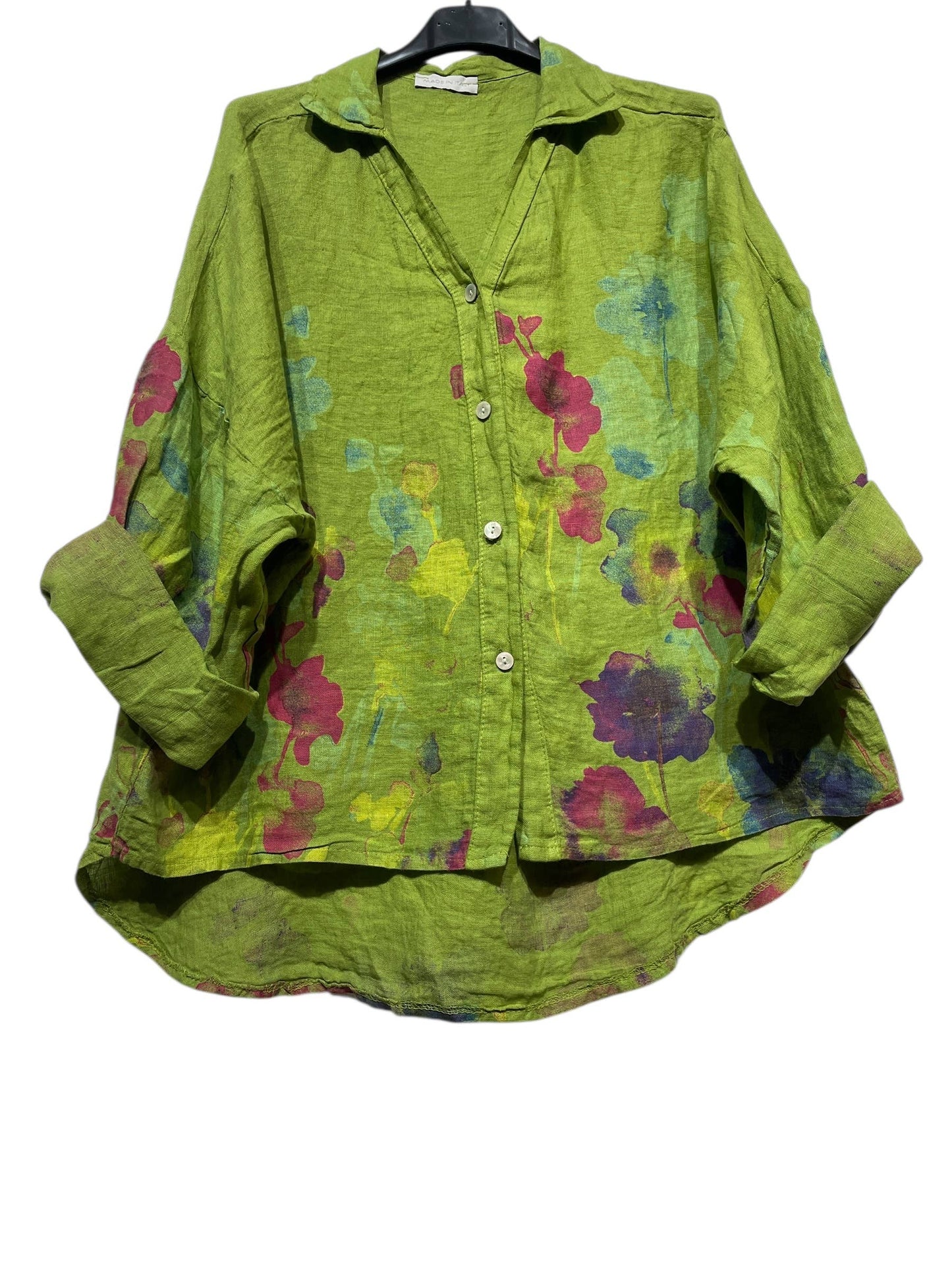 LINEN SHIRT SPRING SUMMER CLOTHING 48902 🌹 🌸: Black