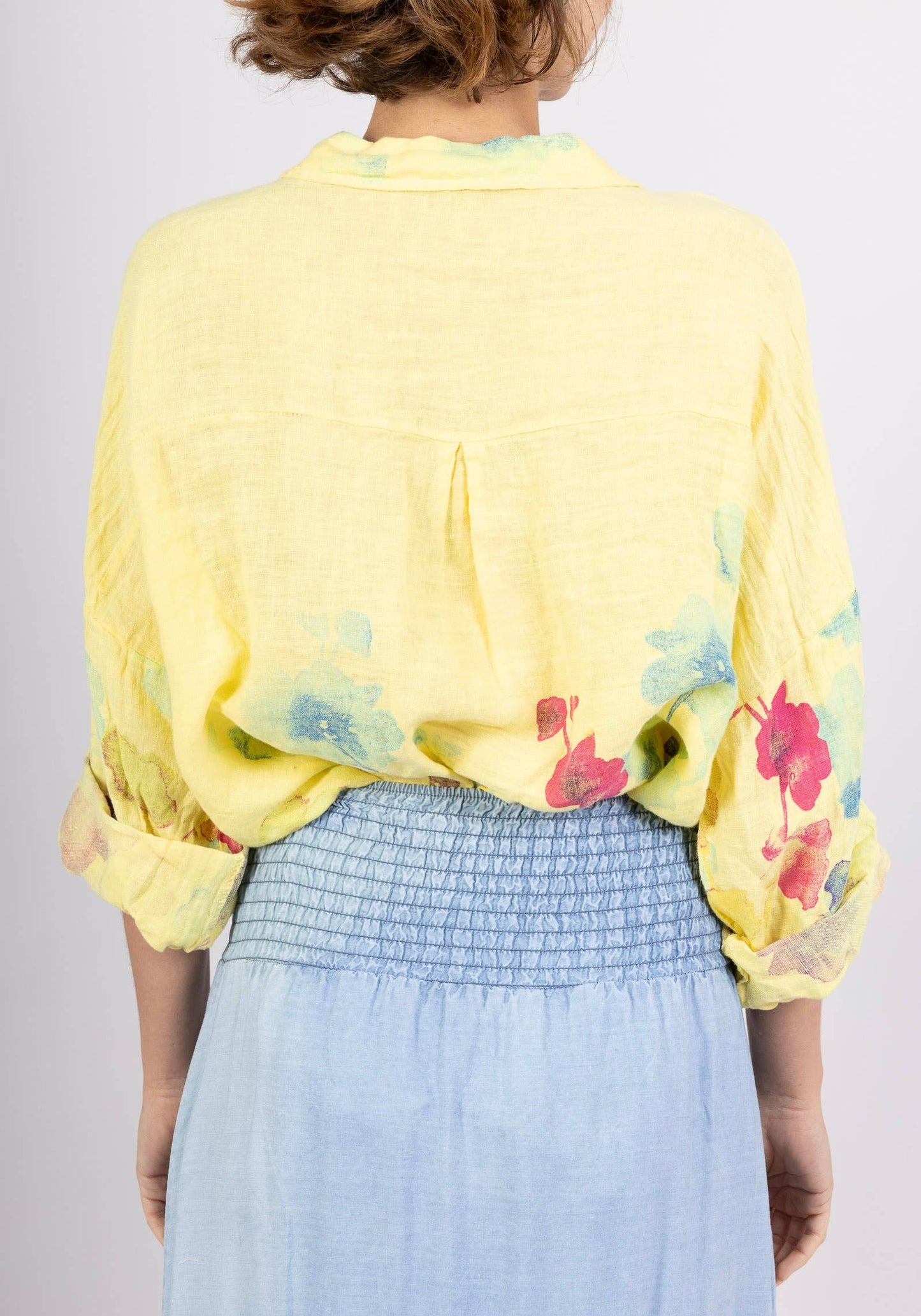 LINEN SHIRT SPRING SUMMER CLOTHING 48902 🌹 🌸: CORAL
