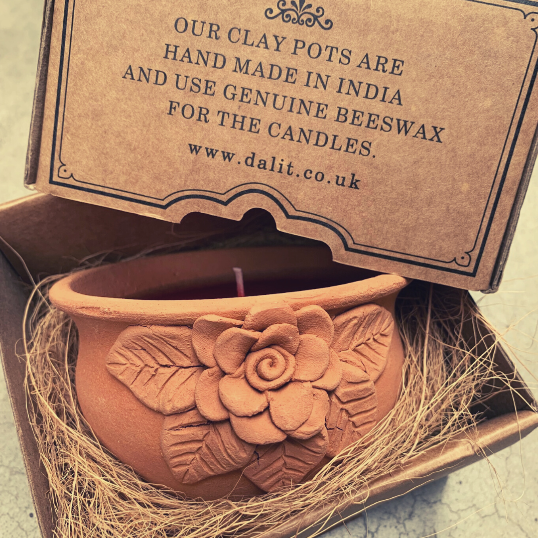 Handemade Terracotta Flower Candle