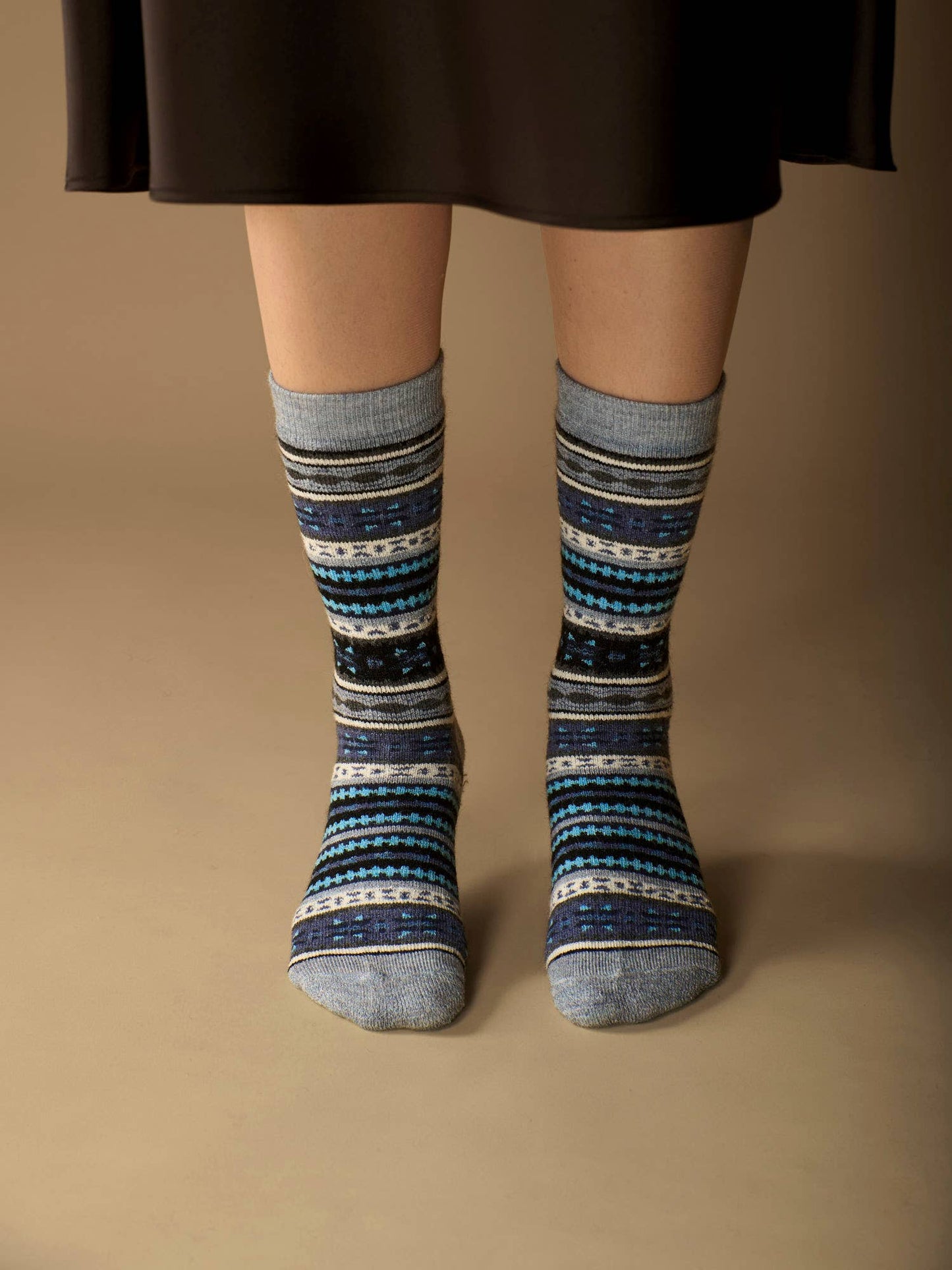 Radio Alpaca Socks | Full Cushion Socks | Crew Socks: White / Medium