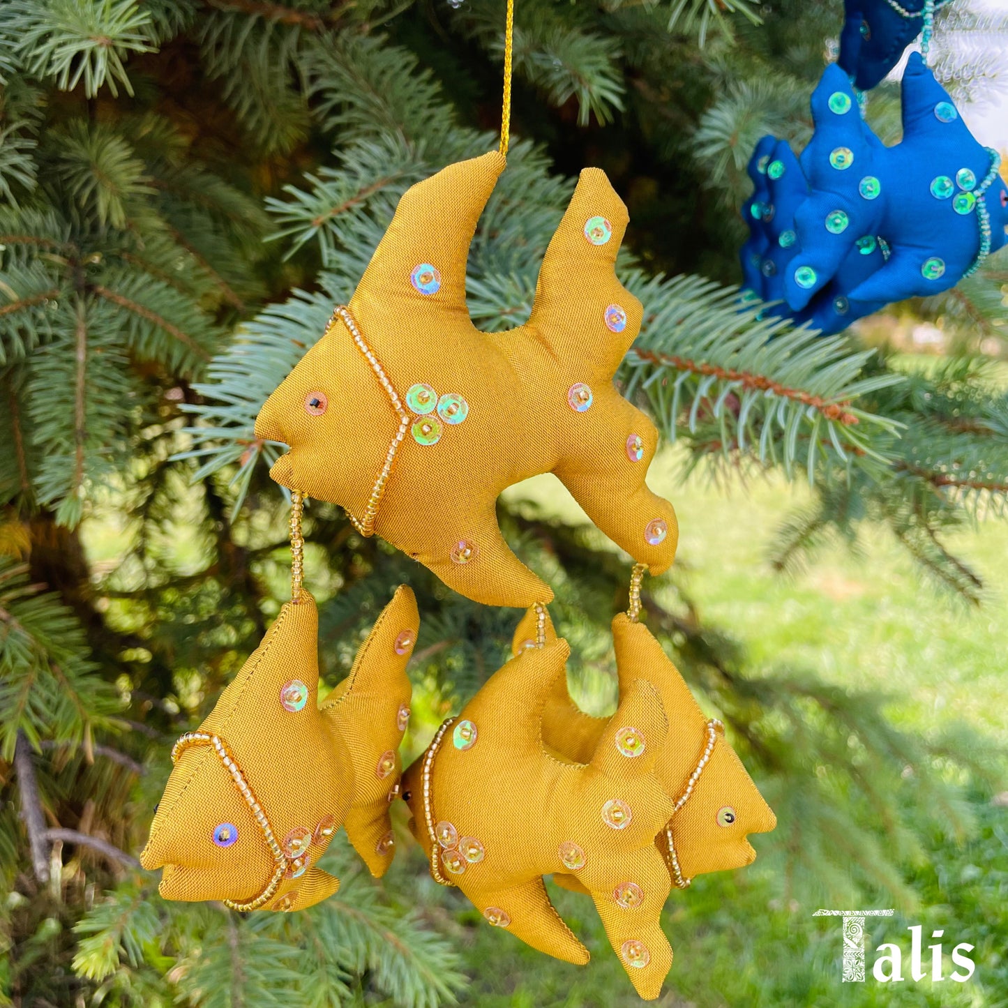 Silk Fish with Babies Ornaments