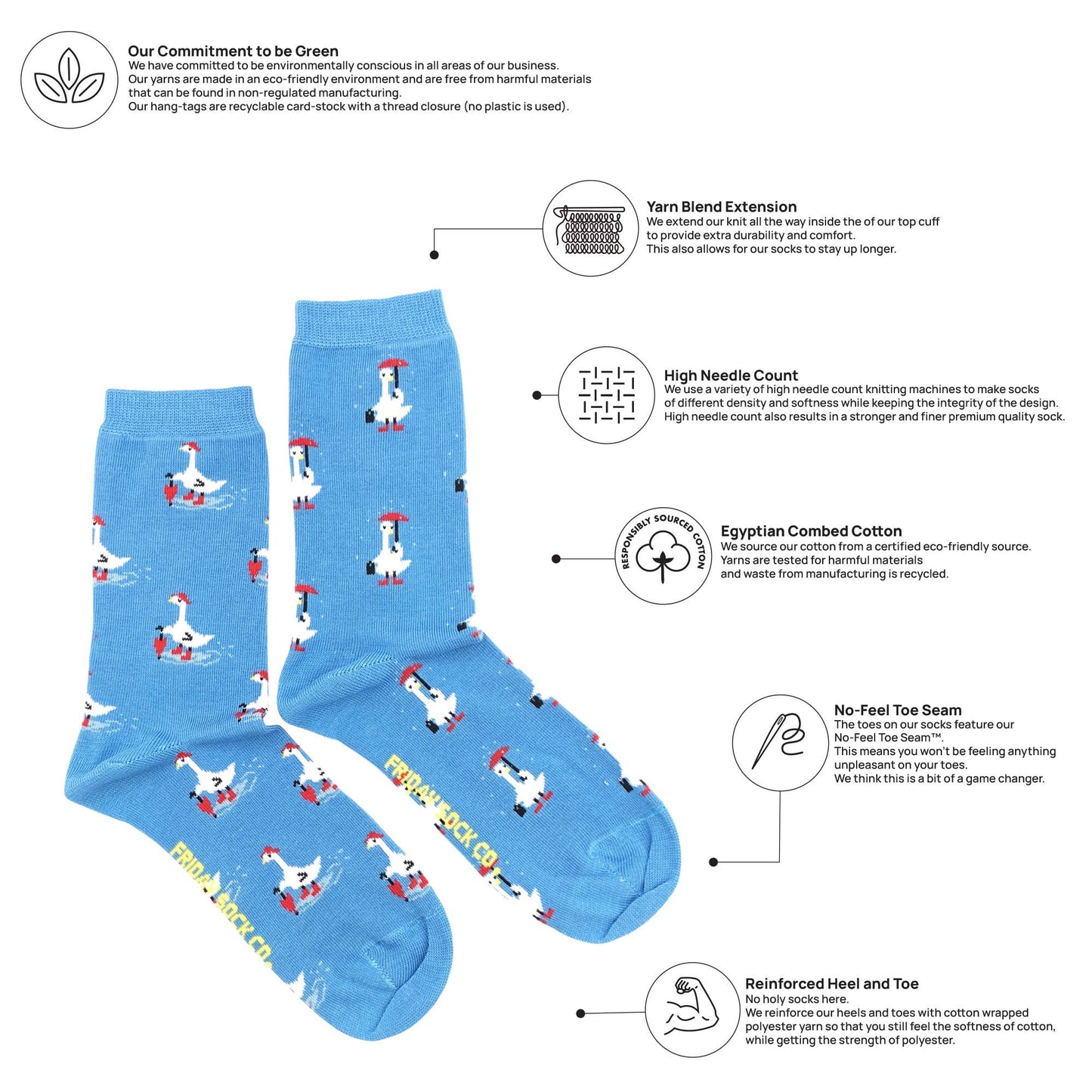 Women's Goose in Rain Socks: Women’s 5 – 10