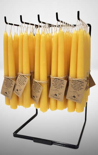 Hand-dipped beeswax taper Candles 9 Inch pair