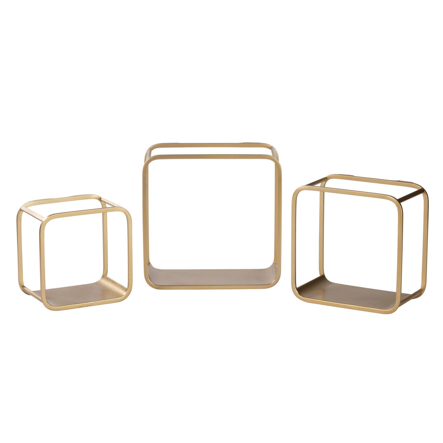 Square Cube Wall Shelves - Set of 3 - Metal