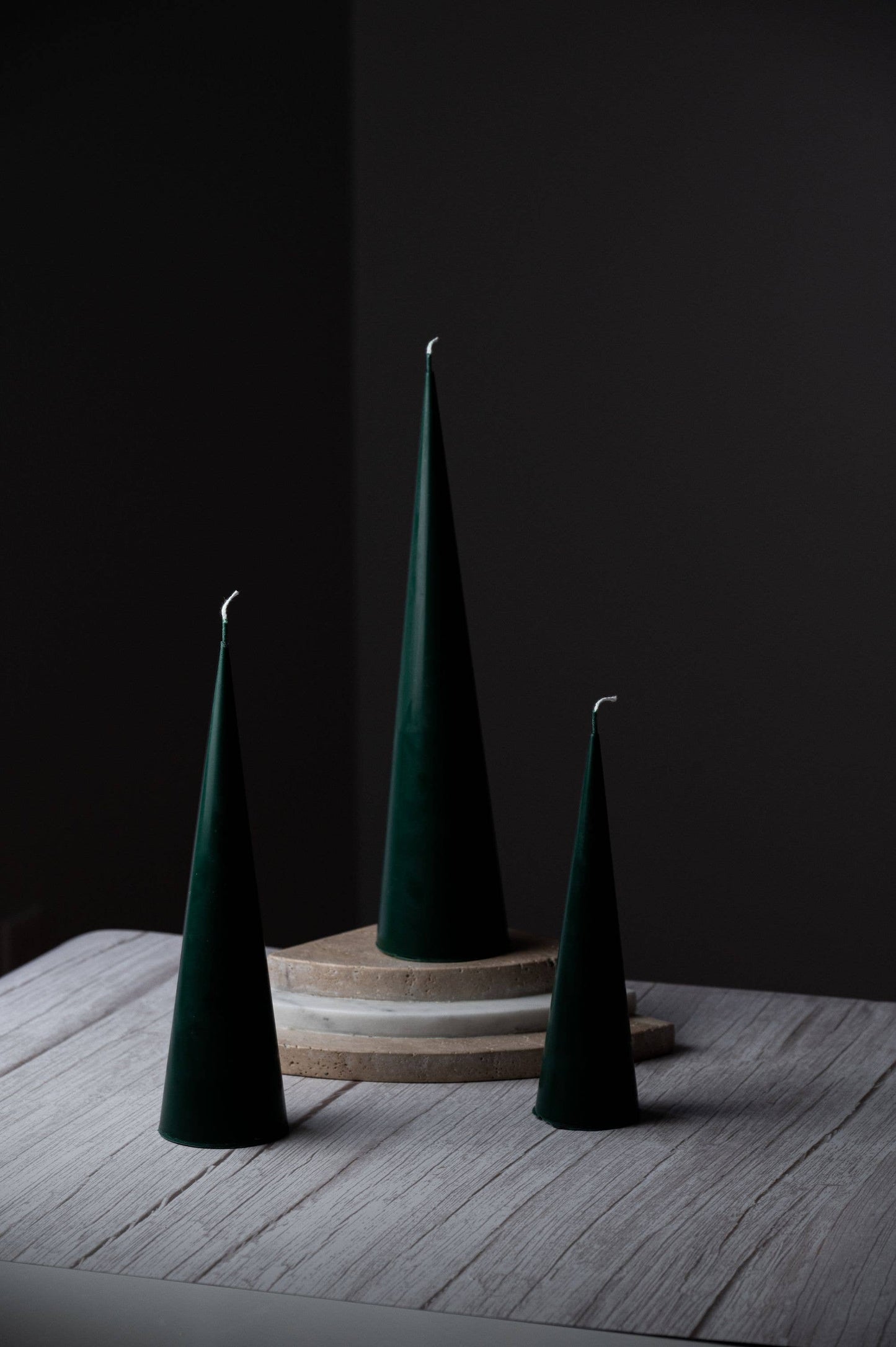 Spire Cone Candles : Uncoloured / Unscented / Medium