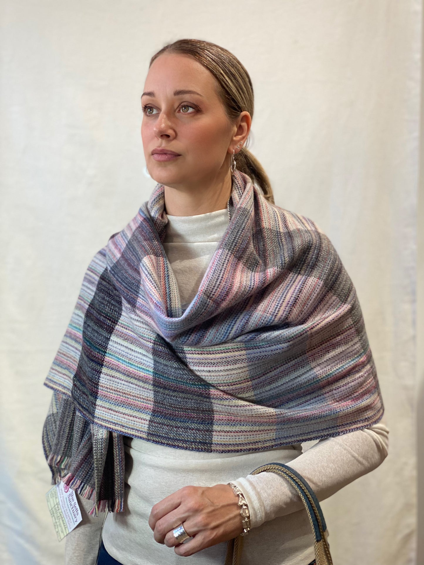 Mixed Stripe Cashmere Scarf