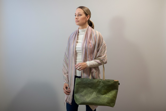 Mixed Pink Stripe Cashmere Scarf