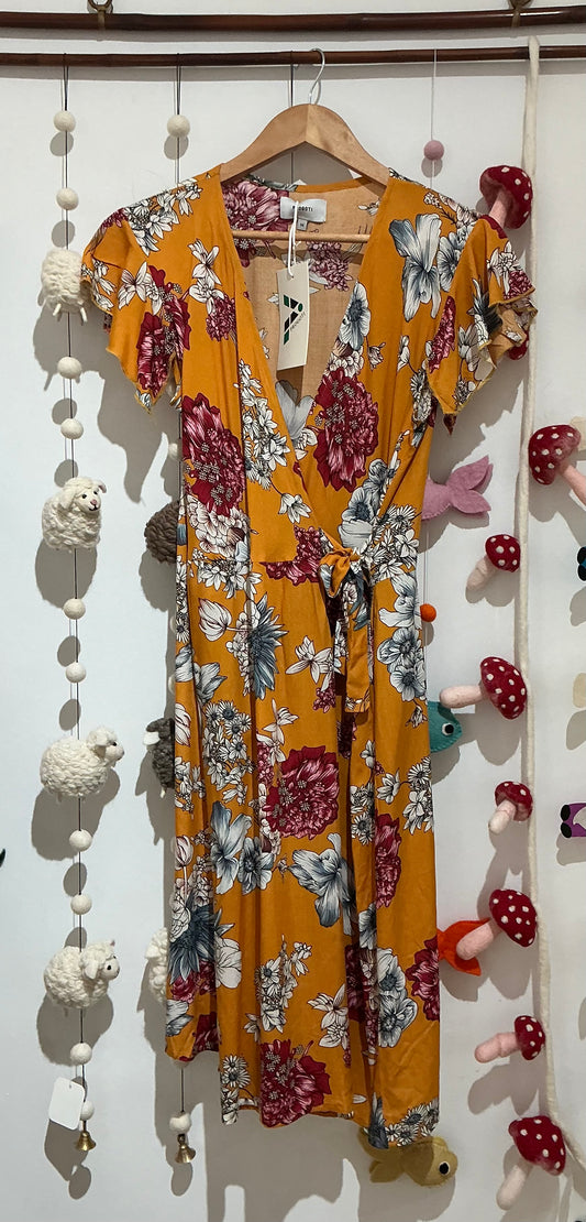 PROGOTI Floral Wrap Summer Dress