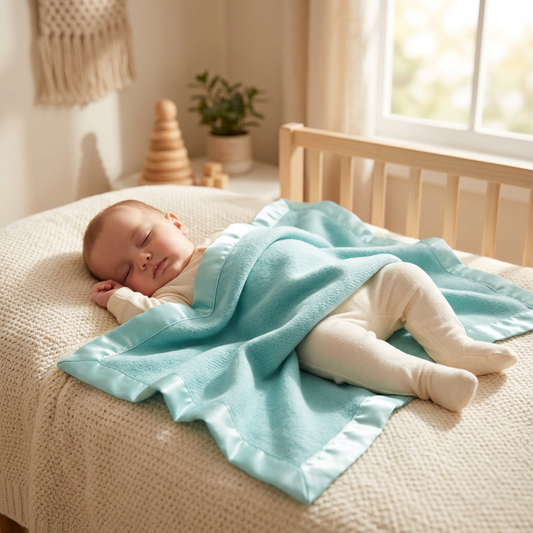 Smooth Blue Pure Cashmere Baby Blanket