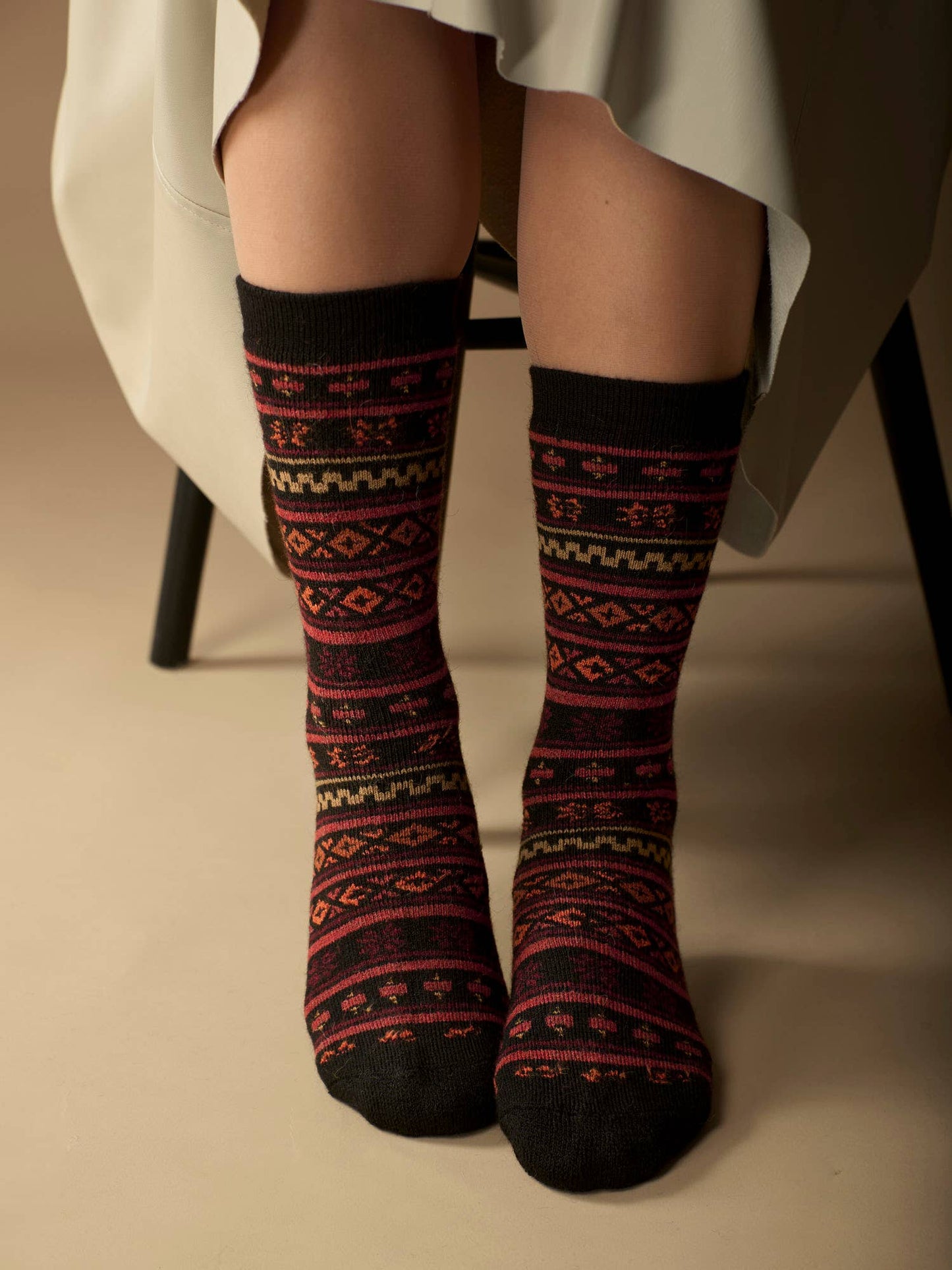 Moche Alpaca Socks | Full Cushion Socks | Crew Socks | NEW: Clay / Medium