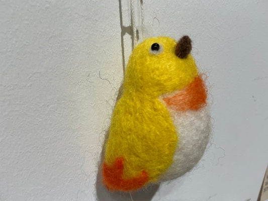 Baby chick hand felted ornament 283