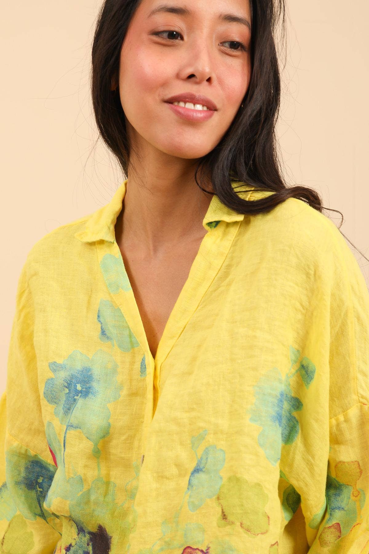 LINEN SHIRT SPRING SUMMER CLOTHING 48902 🌹 🌸: Black