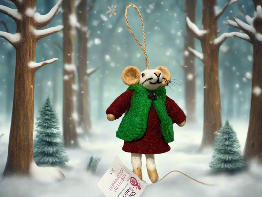 Mouse in green vest