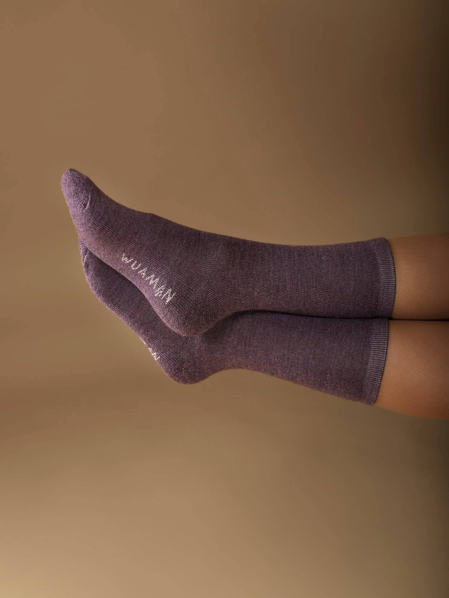 Solid Alpaca Socks | Light Cushion Socks | Crew Socks: Lilac / Medium