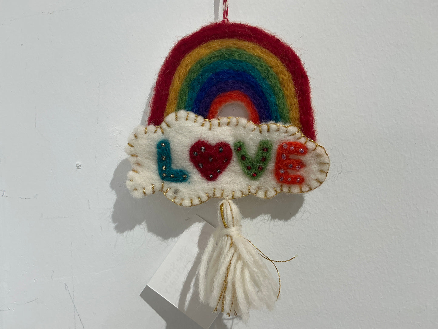 Love hand felted ornament 206