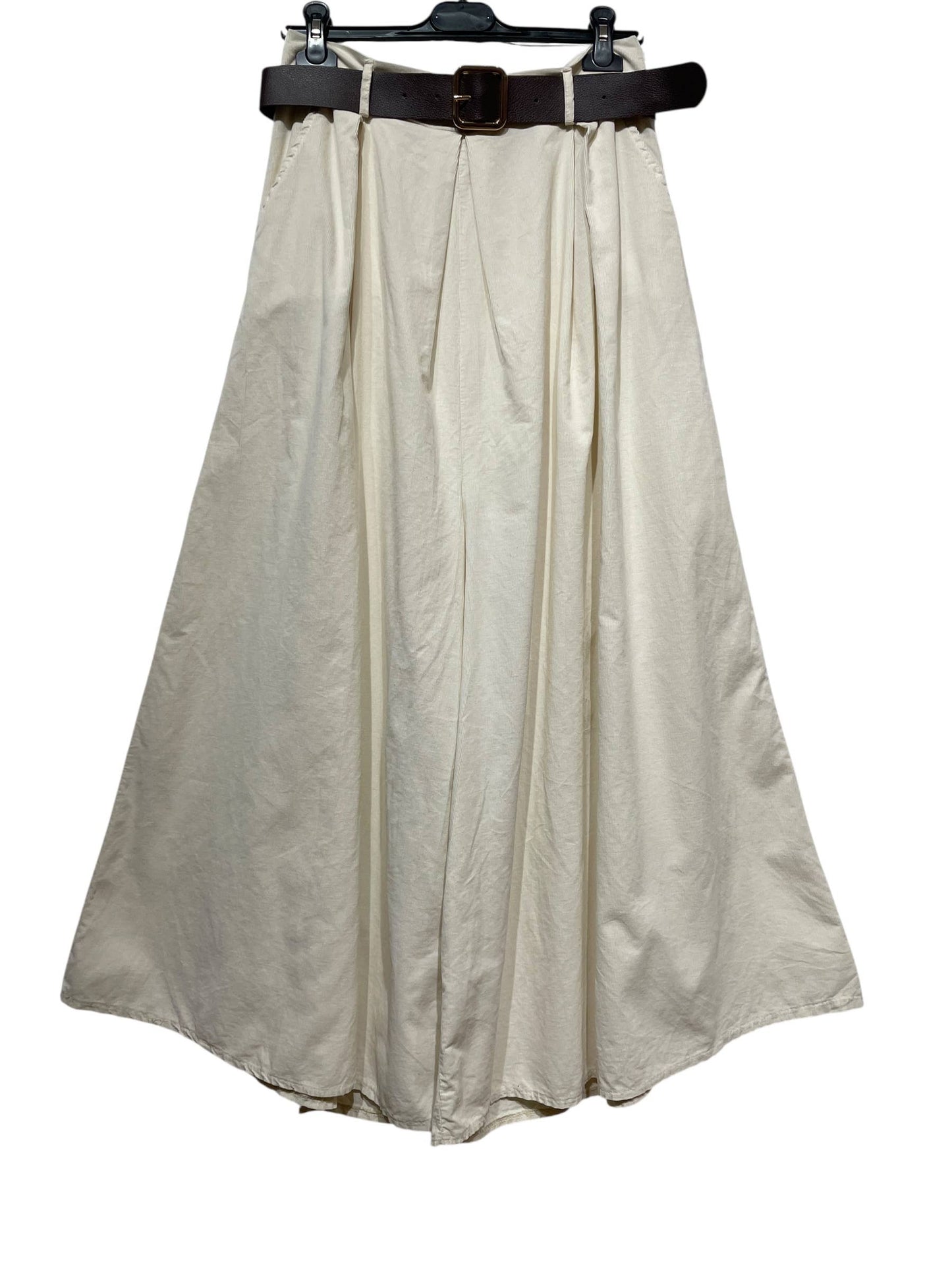 22503 TROUSERS WITH VELVET BELT, COTTON: RUST