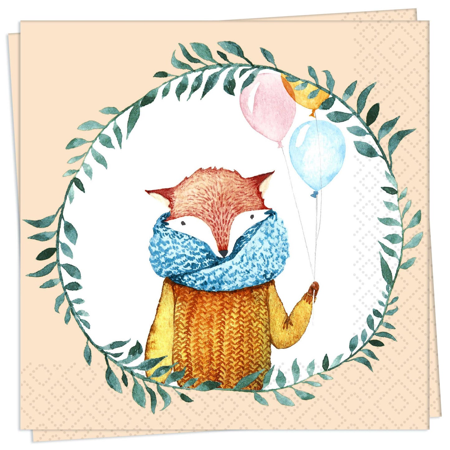 Fox Balloons - Luncheon Napkin