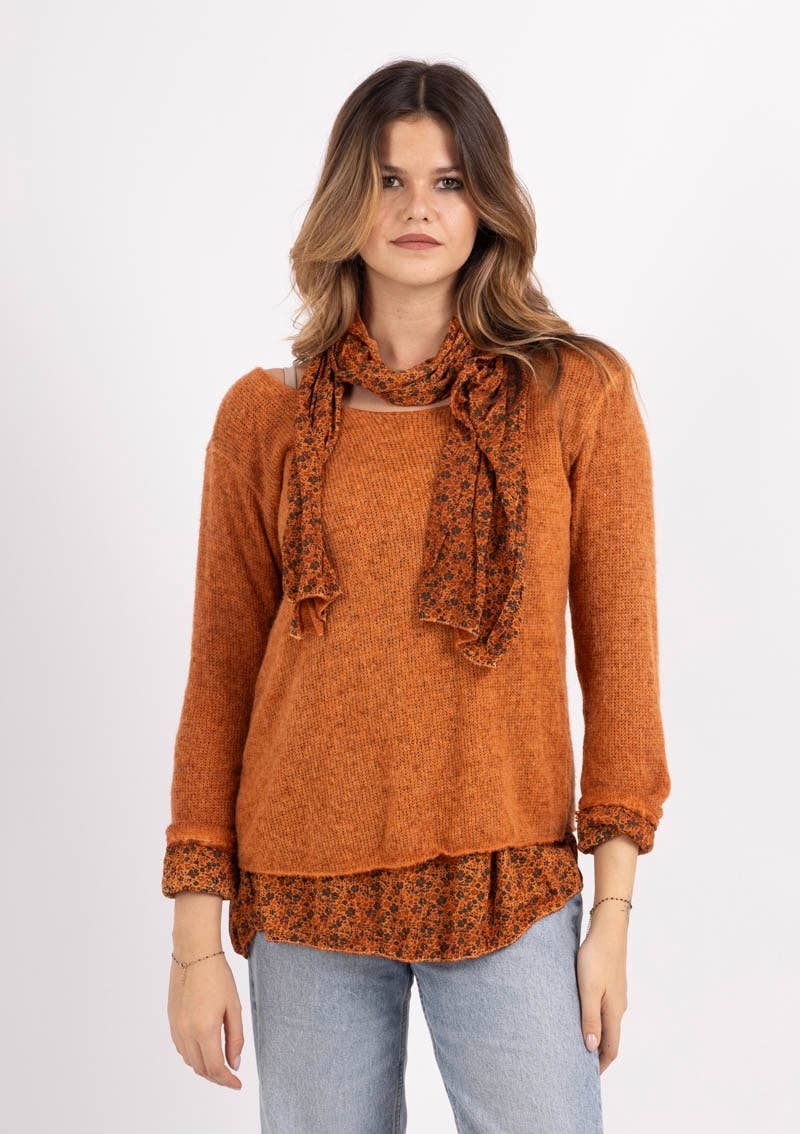 Tunic with scarf 1111 SPRING SUMMER CLOTHING: RUST