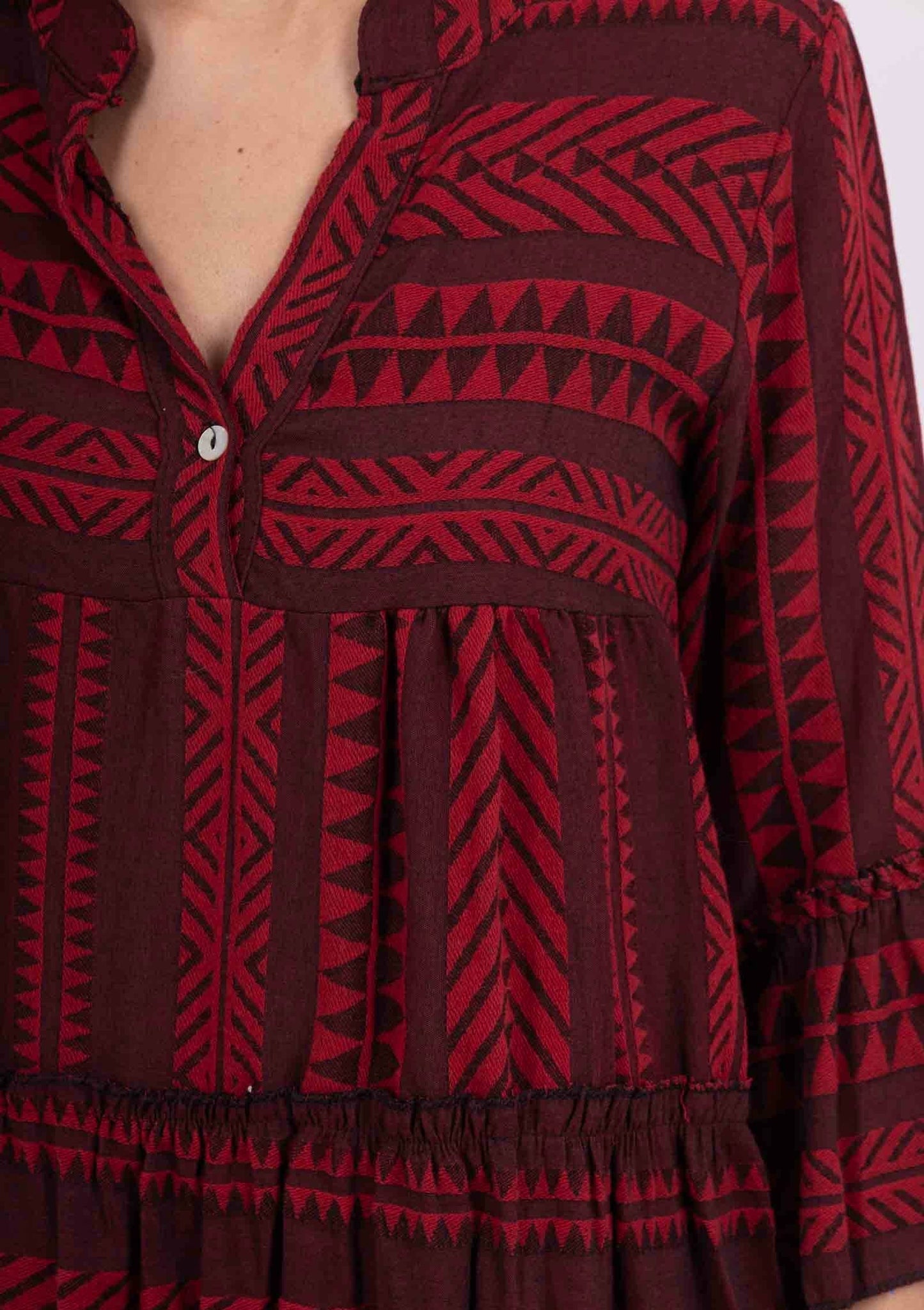 GREEK COTTON DRESS PATTERN 88B: Black