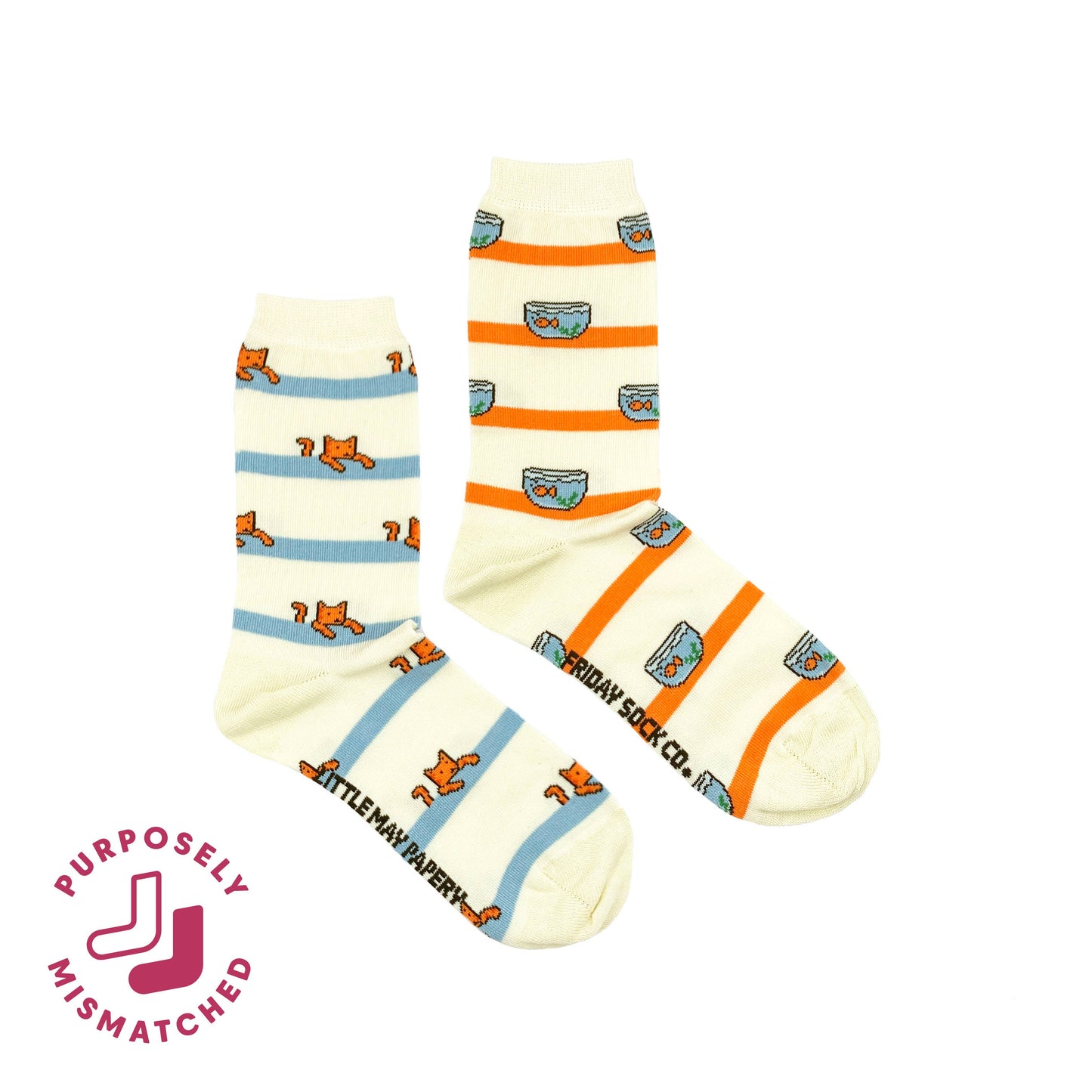 Women’s Cat and Fishbowl  Socks: Women’s 5 – 10