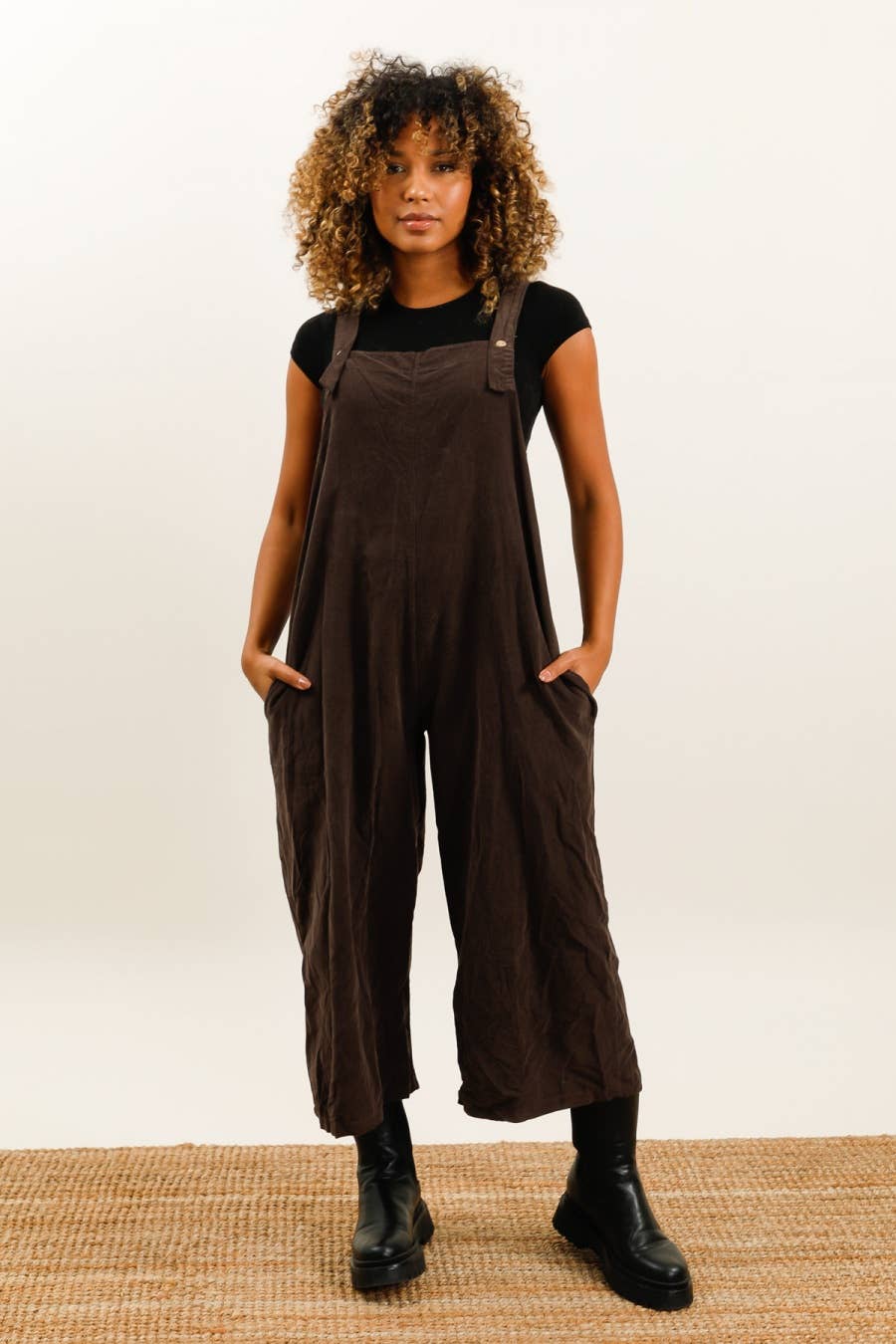 Fine Velvet Jumpsuit Rust