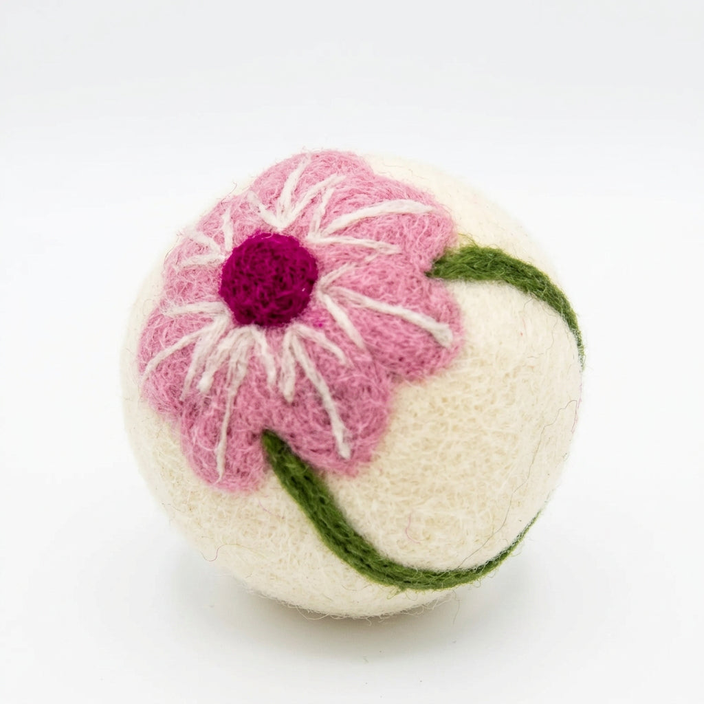 PINK FLOWER Eco Wool Dryer Ball