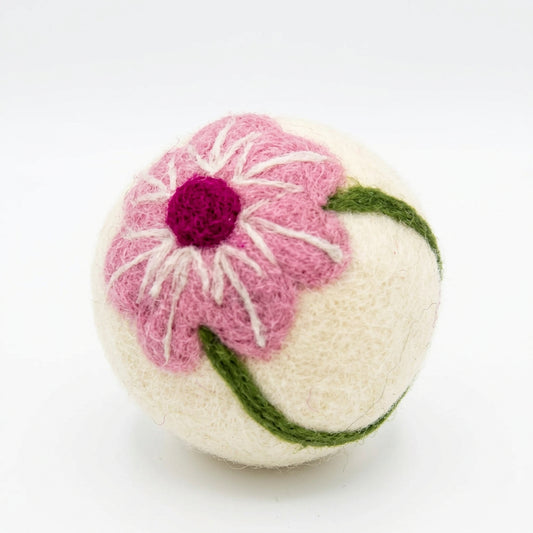PINK FLOWER Eco Wool Dryer Ball