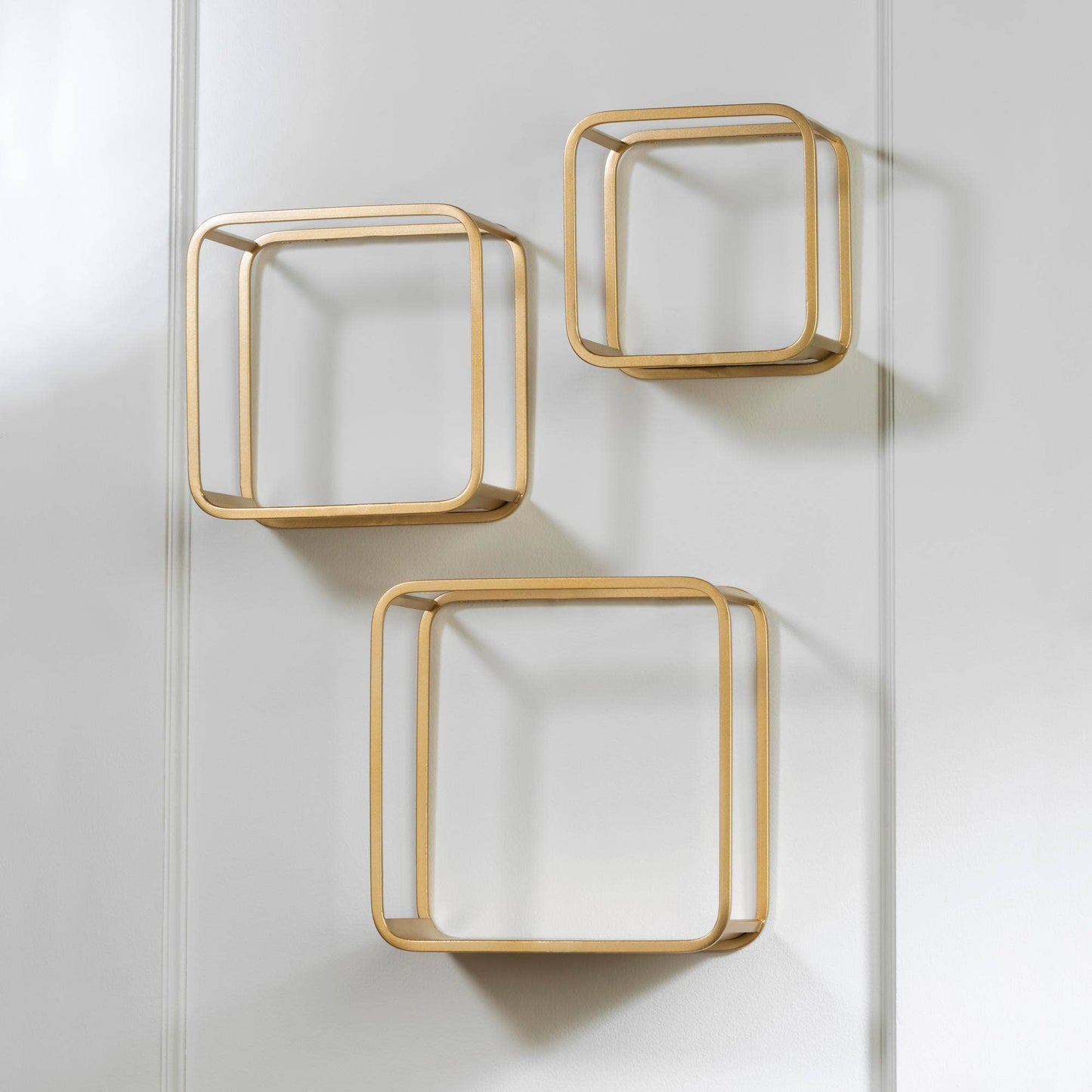Square Cube Wall Shelves - Set of 3 - Metal