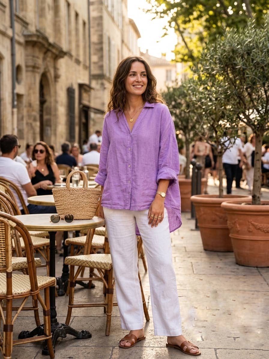 48902 PLAIN LINEN SHIRT: