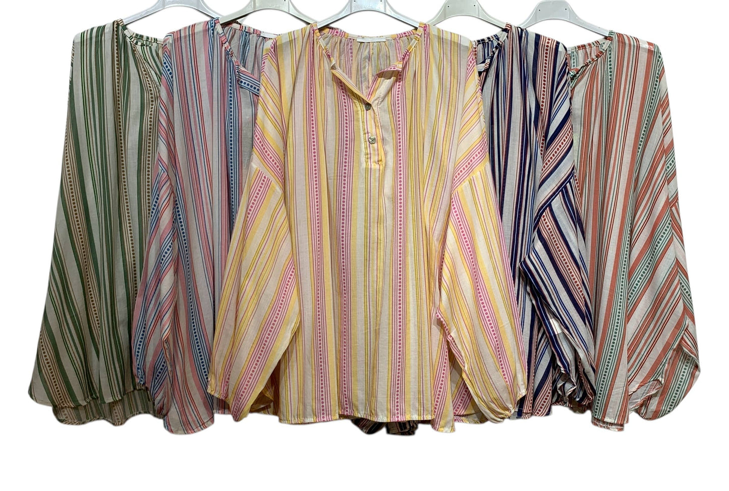 COTTON STRIPED SHIRT 5362: MARINE Blue