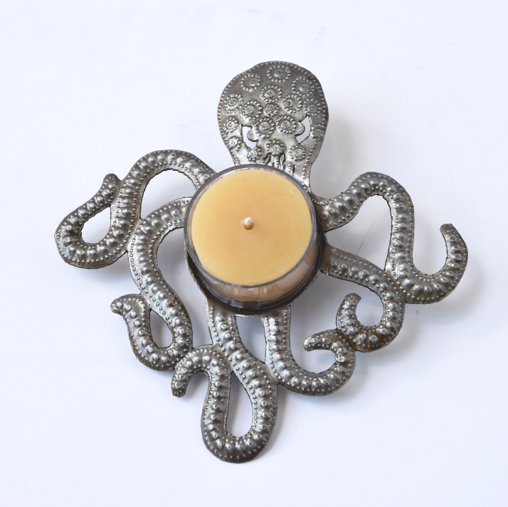 Metal Tealight Plate - Octopus: Yes