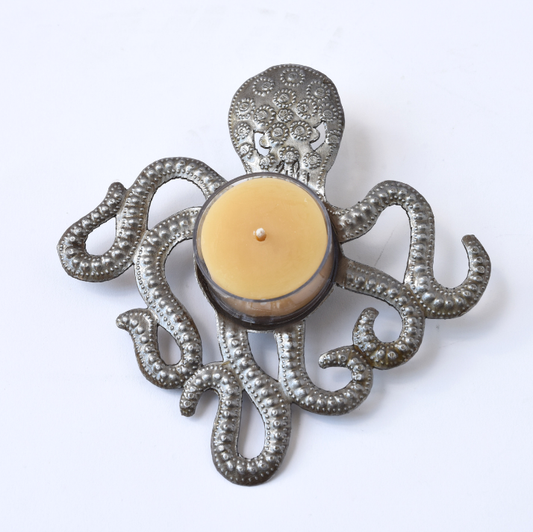 Metal Tealight Plate - Octopus: Yes