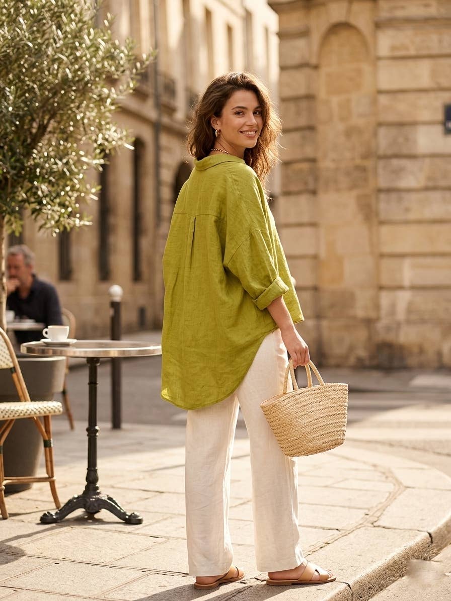 48902 PLAIN LINEN SHIRT: