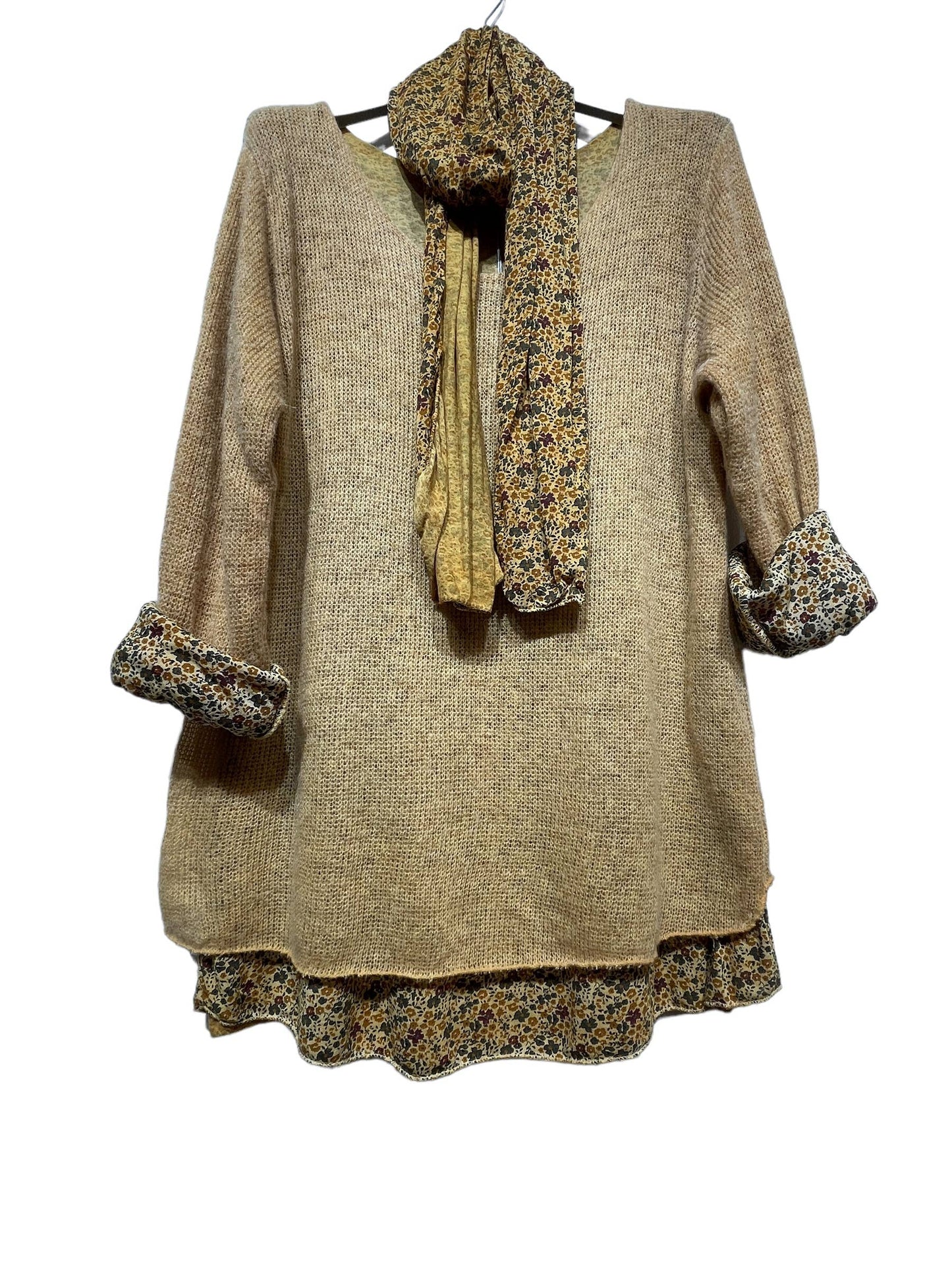 Tunic with scarf 1111 SPRING SUMMER CLOTHING: RUST