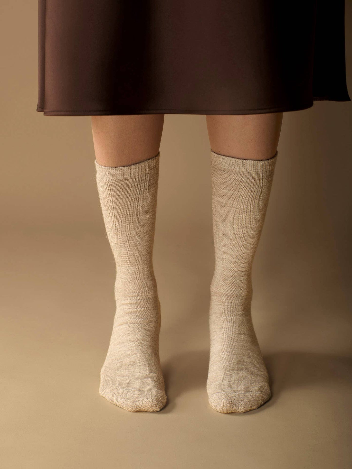 Solid Alpaca Socks | Light Cushion Socks | Crew Socks: Lilac / Medium